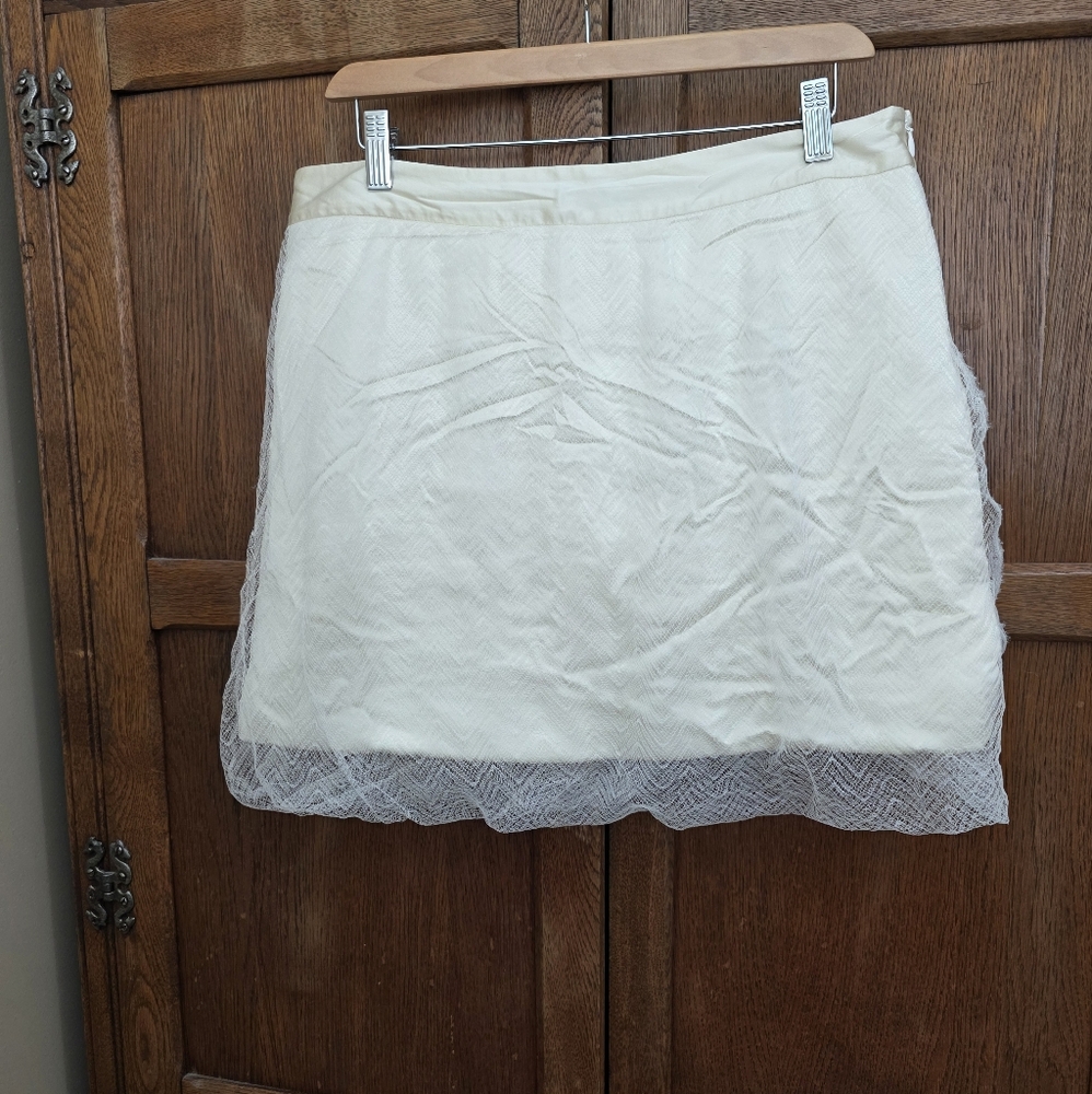PORTS 1961 | Cream Lace & silk Mini Skirt - Women's Size 10 - Picture 2 of 6